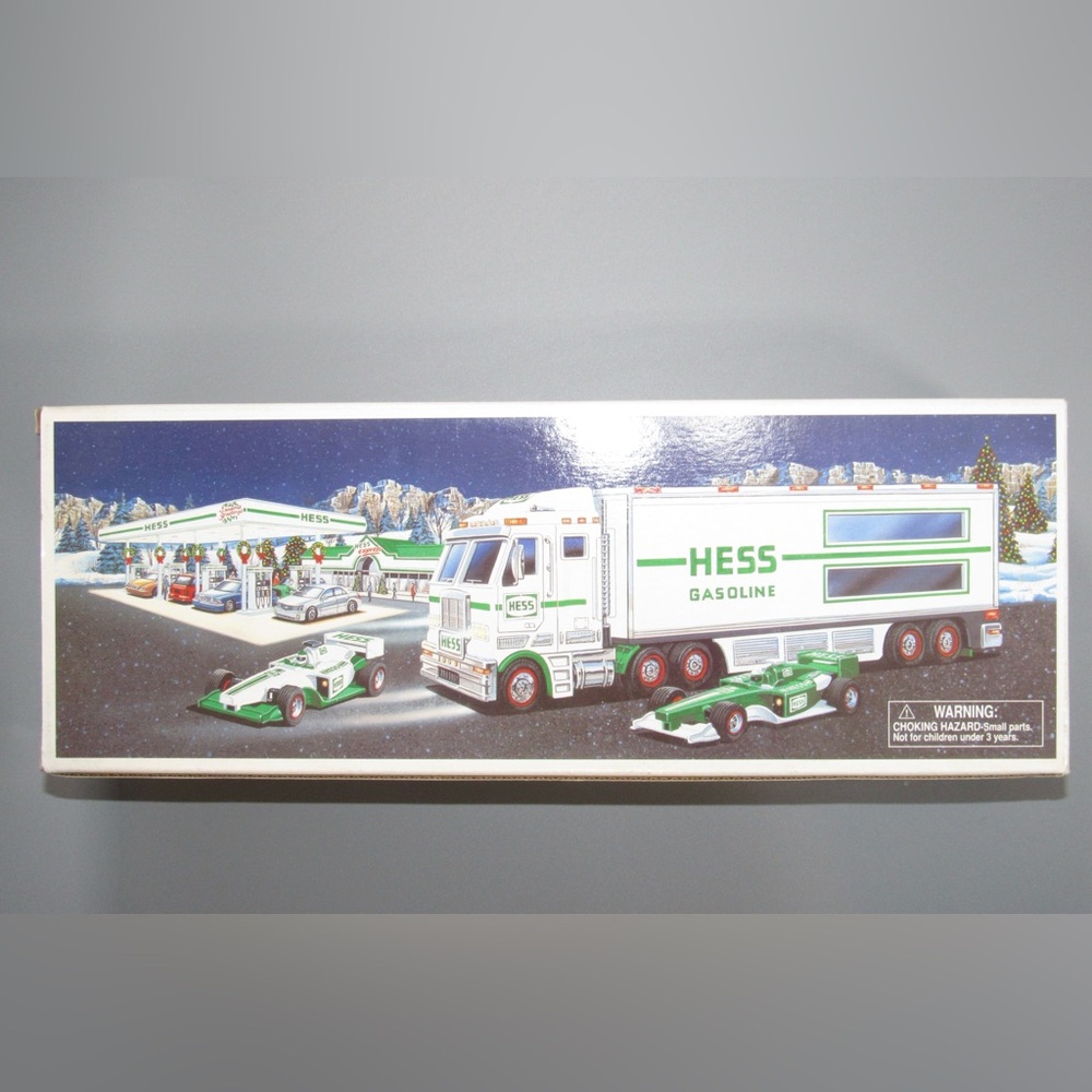 2003 Hess Gasoline Toy Truck and Race cars in Original Box